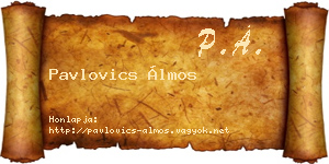 Pavlovics Álmos névjegykártya